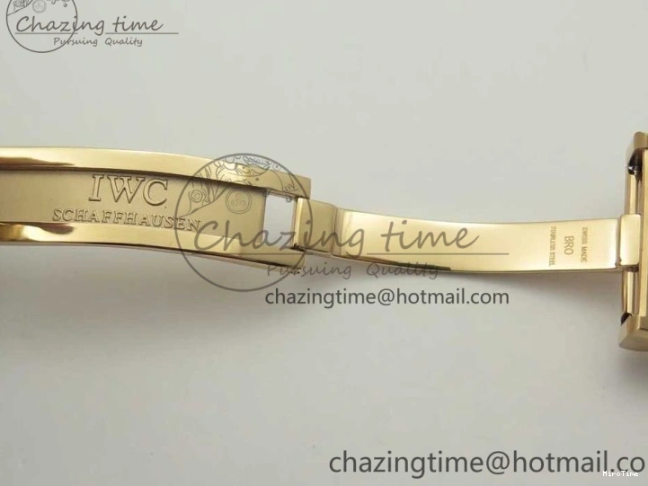 MIROTIME 0209 Portuguese Tourbillon IW504602 RG ZF Best Edition White Dial on Brown Leather Strap Stretchable 7178